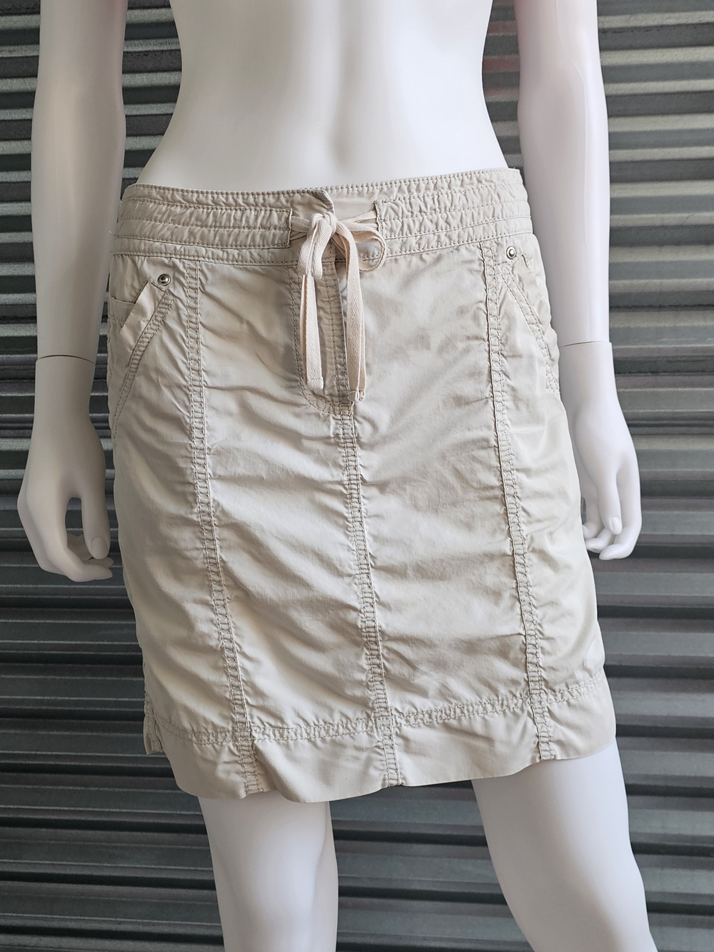 LOFT Light Beige Drawstring Waist Skirt - 201918 - sz 2 - 100% cotton